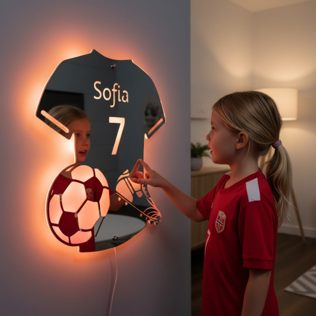Voetballer | Persoonlijke LED-Spiegel
