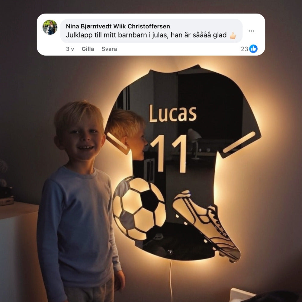 Voetballer | Persoonlijke LED-Spiegel
